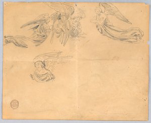 Esboço de anjos de Francis Augustus Lathrop