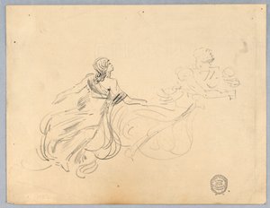 Esboço de duas figuras femininas de Francis Augustus Lathrop
