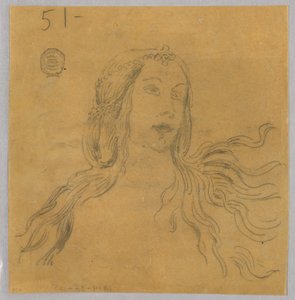 Esboço da cabeça da mulher de Francis Augustus Lathrop