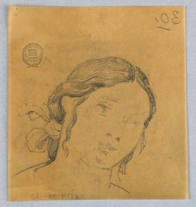 Esboço da cabeça da mulher de Francis Augustus Lathrop