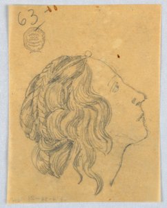 Esboço da cabeça da mulher no perfil de Francis Augustus Lathrop