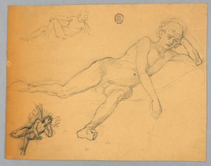 Esboço de um nu masculino de Francis Augustus Lathrop