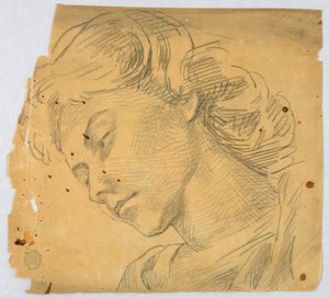 Esboço da cabeça de uma mulher de Francis Augustus Lathrop