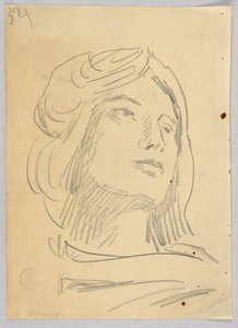Esboço da cabeça de uma mulher de Francis Augustus Lathrop