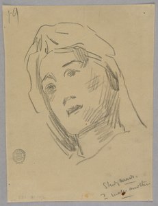 Esboço da cabeça de uma mulher de Francis Augustus Lathrop