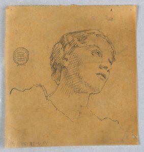 Esboço da cabeça de uma mulher de Francis Augustus Lathrop