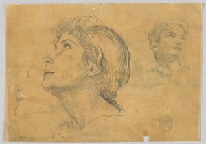 Esboços de duas cabeças de Francis Augustus Lathrop