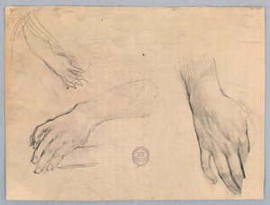 Estudos de mãos de Francis Augustus Lathrop