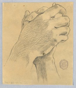 Estudo das mãos entrelaçadas de Francis Augustus Lathrop
