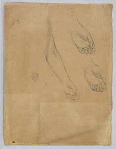Três estudos de uma mão esquerda de Francis Augustus Lathrop