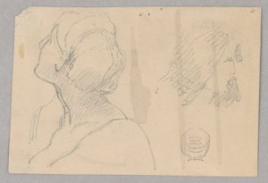 Dois esboços da cabeça de uma mulher de Francis Augustus Lathrop