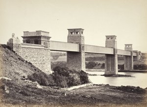 Bangor, a ponte Britannia, de Anglesey (258) de Francis Bedford