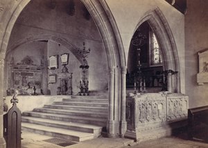Monumentos e Escadaria da Capela, Igreja Tenby, década de 1870. de Francis Bedford