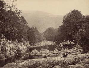 No rio Llugwy, na ponte dos mineiros, Betws-y-Coed, 1860 (foto) de Francis Bedford