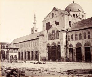 Lado da Grande Mesquita (Mesquita Umayyad), vista para norte, Damasco
