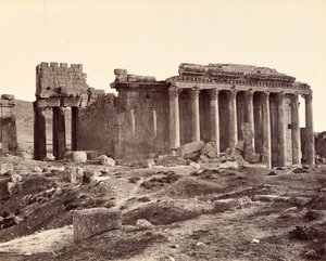 O Templo de Júpiter, visto do nordeste, Baalbek de Francis Bedford