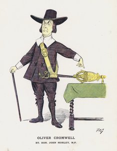 Oliver Cromwell, Rt Hon John Morley (cor litho)