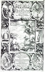 Página de rosto de &39;A Pisgah-sight of Palestine&39; de Thomas Fuller publicado em 1650