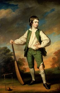 O jovem jogador de críquete - retrato de Lewis Cage, 1768