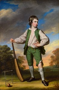 O jovem jogador de críquete - Retrato de Lewis Cage de Francis Cotes