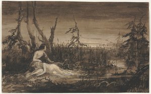 Figuras em uma paisagem. de Francis Danby