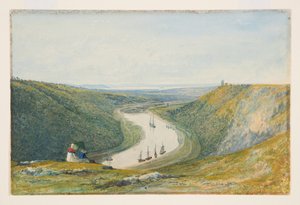 The Avon From Durdham Down, c.1821 (aquarela e cores corporais no papel) de Francis Danby