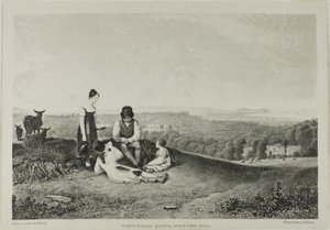Vista de Kings, Weston Hill, de três vistas, ilustrativa do cenário de Bristol e seus arredores de Francis Danby