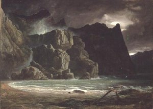 Vista de um lago na Noruega de Francis Danby