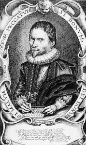 Retrato de George Chapman (c.1559-1634) 1620 (gravura) (foto p - b)