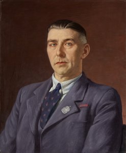 Retrato de Percival Henry Martin, Correio, Bristol, c.1941-45 (óleo sobre tela) de Francis Dodd