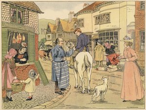 Livro de Lojas de Bedford: Talho (litografia a cores) de Francis Donkin Bedford
