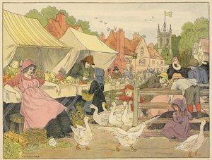 Livro de Lojas de Bedford: Mercado (litografia a cores) de Francis Donkin Bedford