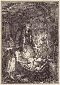 Ilustração para "O Grilo na Lareira" de Charles Dickens (litografia a cores) de Francis Donkin Bedford