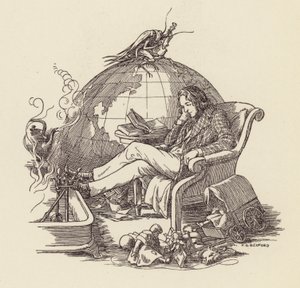 Ilustração para "O Grilo na Lareira" de Charles Dickens (litografia a cores) de Francis Donkin Bedford