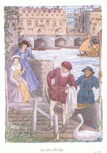 Ponte de Londres (litografia a cores) de Francis Donkin Bedford