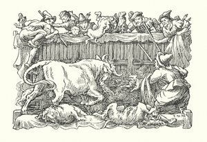 Merrie England: Isca de touro (litografia) de Francis Donkin Bedford
