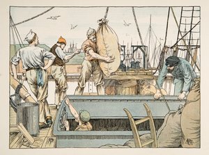 The Stevedore, de Four and Twenty Toilers, pub. 1900 (litografia a cores) de Francis Donkin Bedford