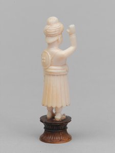 Peão preto, peça de xadrez, Índia de Francis Frith