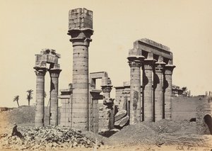 "Egito e Palestina": as ruínas da cidade de Hermonthis com o templo de Cleópatra em Armant (Erment) perto de Tebas, Egito