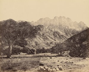 Monte Serbal, a partir do Wádee Feyrán de Francis Frith