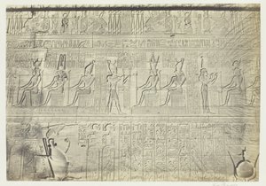 Esculturas da muralha exterior, Dendera de Francis Frith