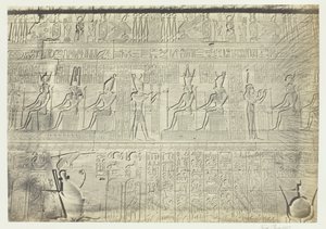 Esculturas da parede externa, Dendera, 1857. de Francis Frith