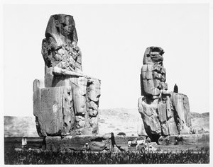 Os Colossos de Memnon, Tebas, Egito, 1860 de Francis Frith