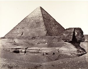 A Grande Pirâmide e a Grande Esfinge, 1858. de Francis Frith