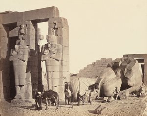 O Ramasseum de El-Kurneh, Tebas, primeira vista de Francis Frith