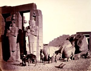 O Ramesseum de El-Kurneh, Tebas, primeira vista de Francis Frith