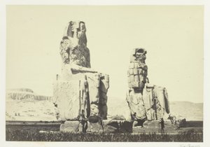 As estátuas de Memnon, planície de Tebas de Francis Frith