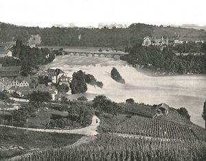 As Cataratas do Reno, Schaffhausen, Suíça, 1895.