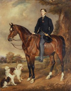 Um retrato equestre de Seymour Sydney Hyde 6º Conde de Harrington (óleo sobre tela)