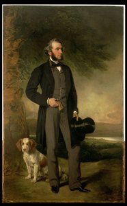 Retrato de John Hick Esq, JP, c.1861 (par de 93967) de Francis Grant